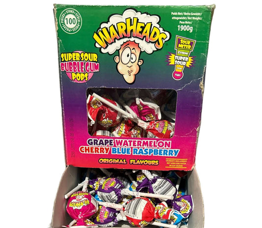Warhead Super Sour Bubblegum Pops